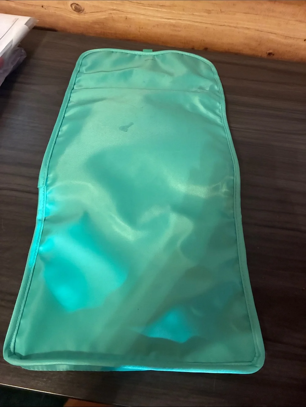 Trina Aqua Fold-Over Hanging Travel Cosmetic Bag Mint Green